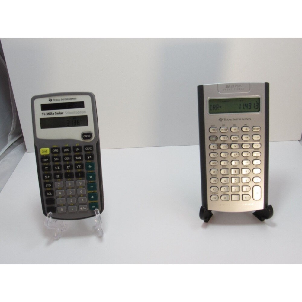 Texas Instruments BA II Plus Professional and TI-30Xa Solar Calculator Set